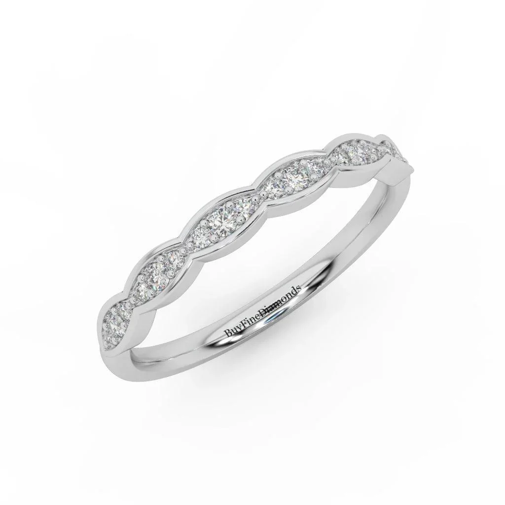 Lab Diamond Stacking Wedding Ring with Elegant Brilliant Round Diamond