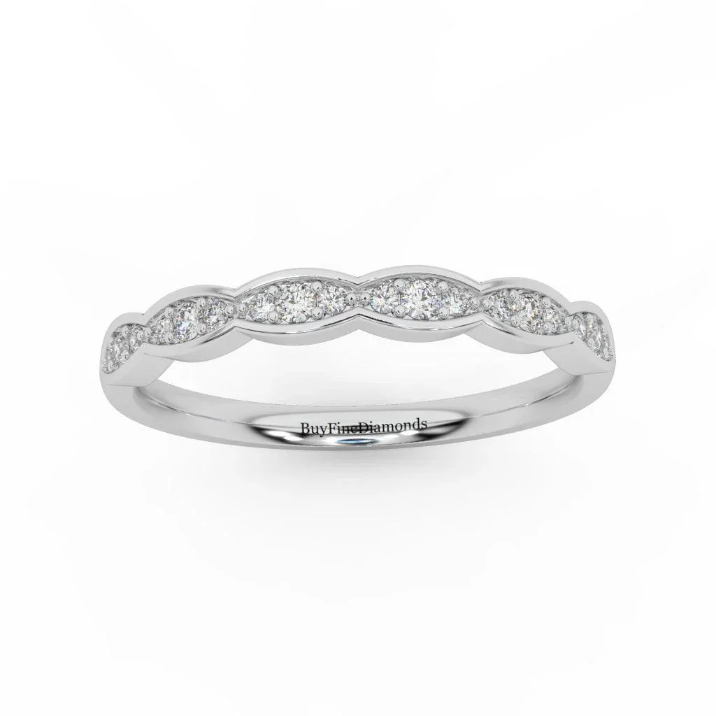 Lab Diamond Stacking Wedding Ring with Elegant Brilliant Round Diamond - Image 5