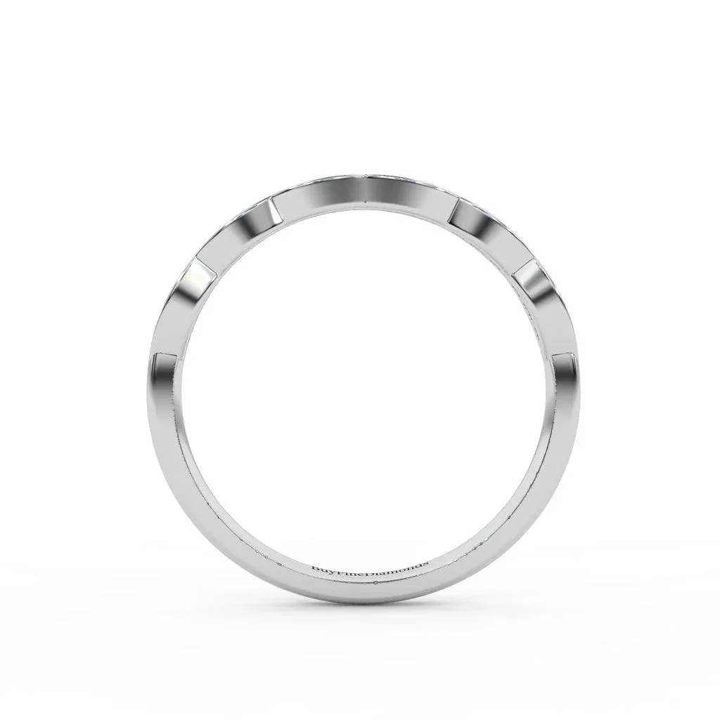 Lab Diamond Stacking Wedding Ring with Elegant Brilliant Round Diamond - Image 7
