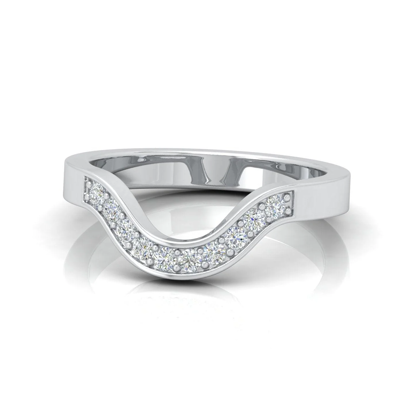 0.25 Carat D/VS Round Diamond Designer Half Eternity Wedding Band - amadadiamonds