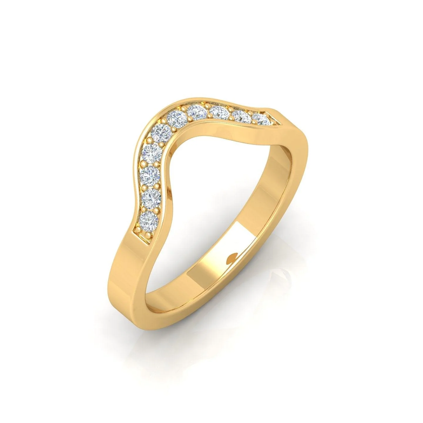 0.25 Carat D/VS Round Diamond Designer Half Eternity Wedding Band - amadadiamonds - Image 2