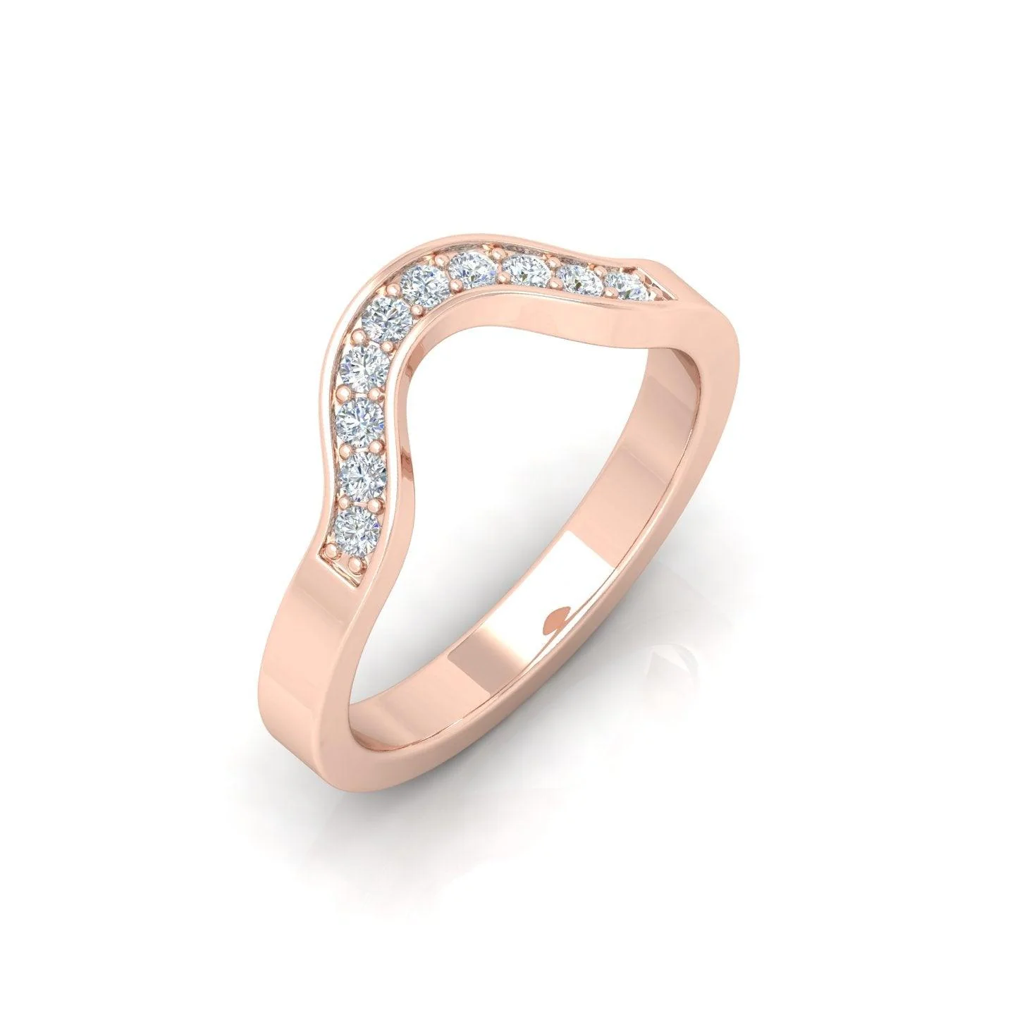 0.25 Carat D/VS Round Diamond Designer Half Eternity Wedding Band - amadadiamonds - Image 3