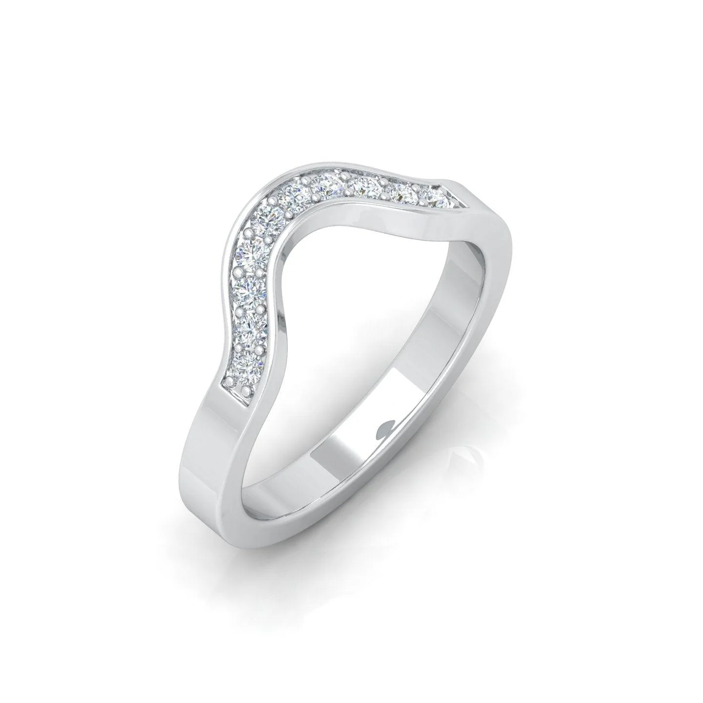 0.25 Carat D/VS Round Diamond Designer Half Eternity Wedding Band - amadadiamonds - Image 4