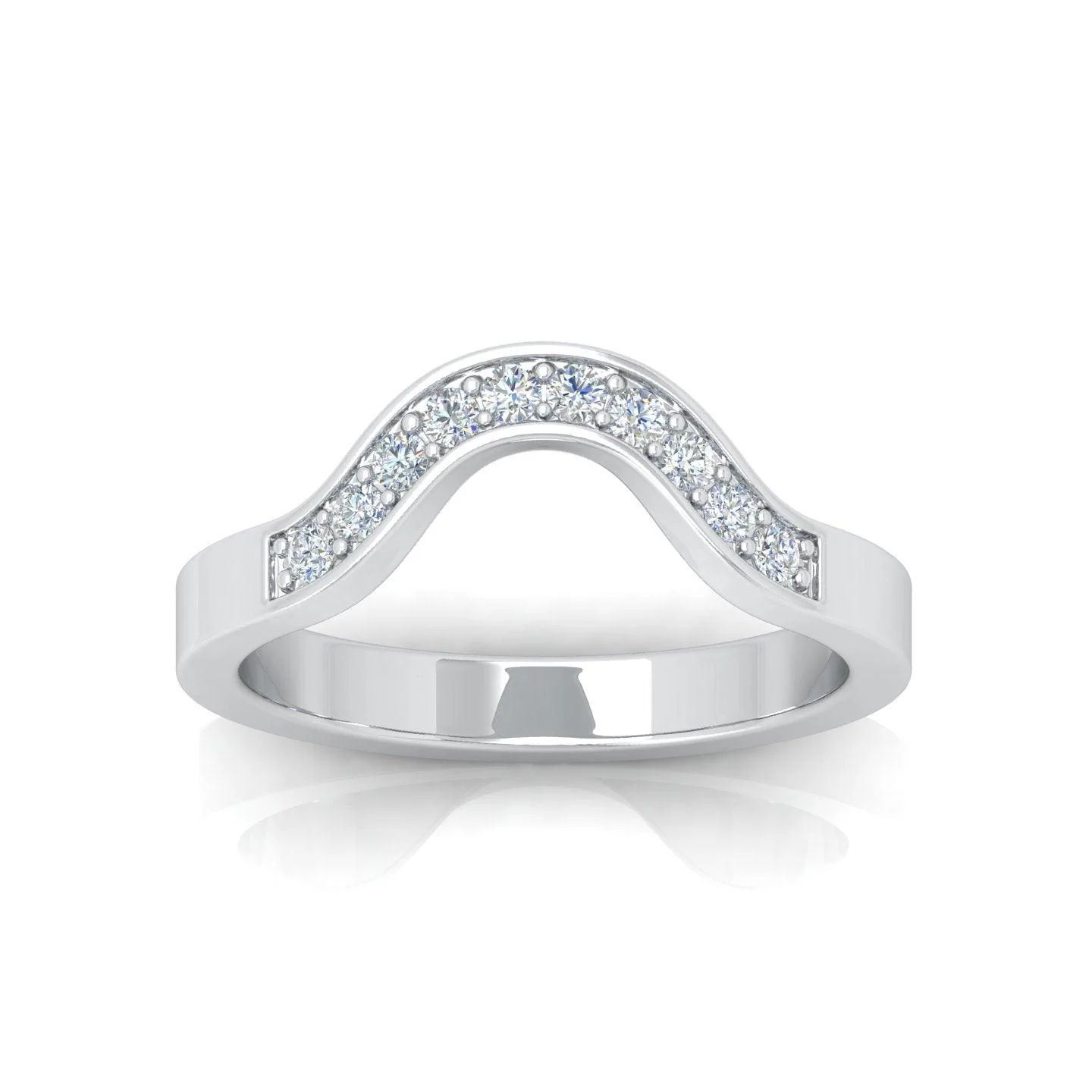 0.25 Carat D/VS Round Diamond Designer Half Eternity Wedding Band - amadadiamonds - Image 6
