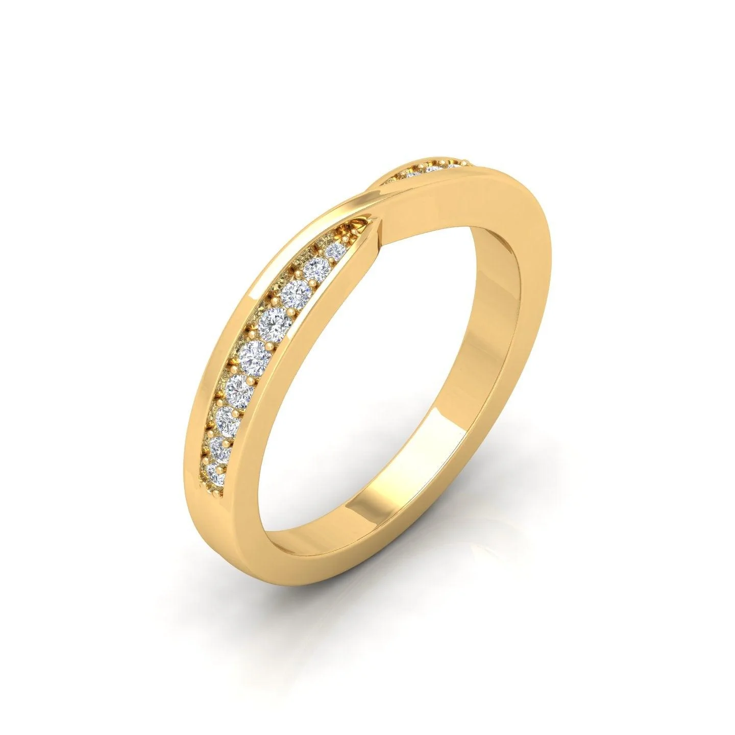 0.25 Carat D/VS Round Diamond Twisted Shank Designer Half Eternity Wedding Ring - amadadiamonds - Image 3