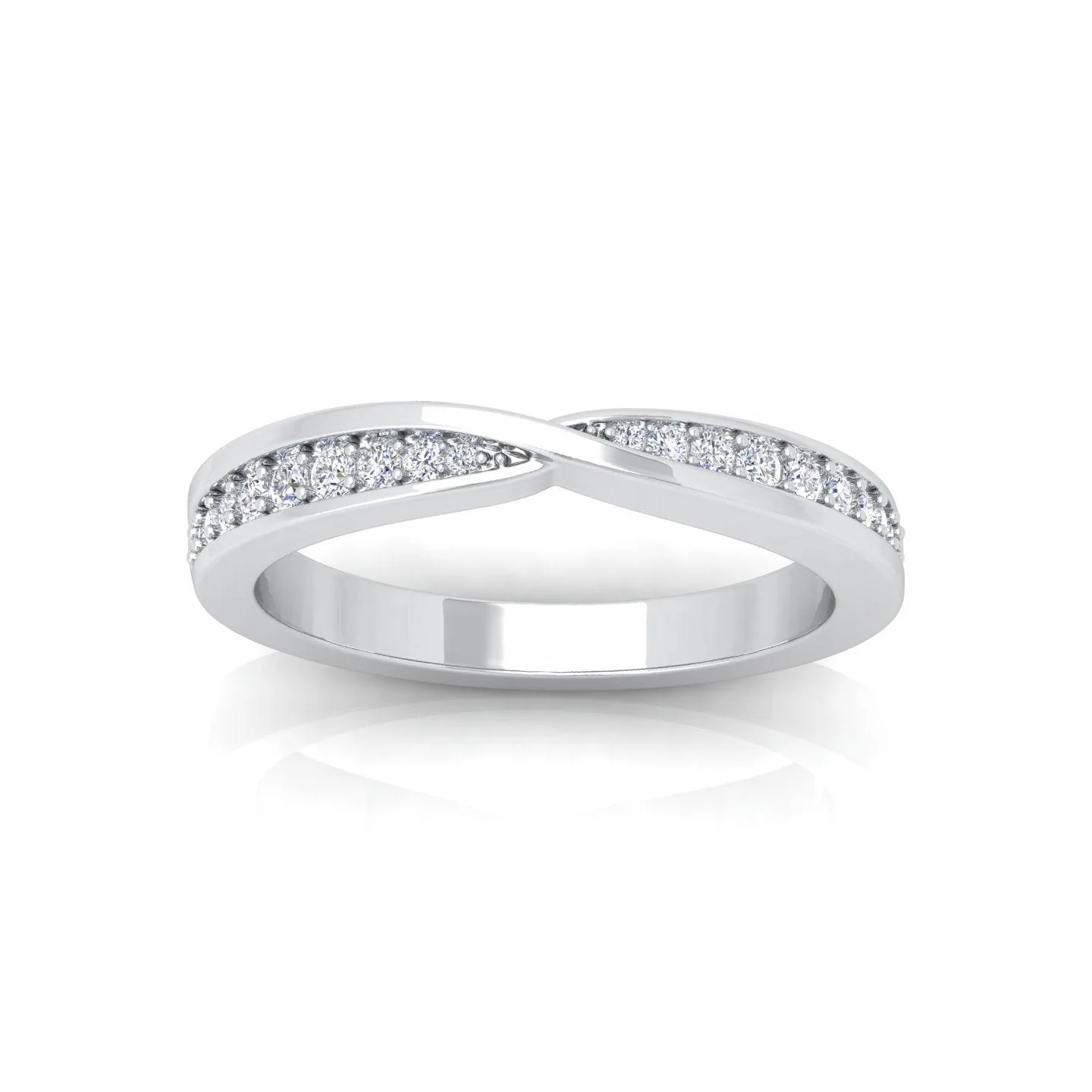 0.25 Carat D/VS Round Diamond Twisted Shank Designer Half Eternity Wedding Ring - amadadiamonds - Image 5