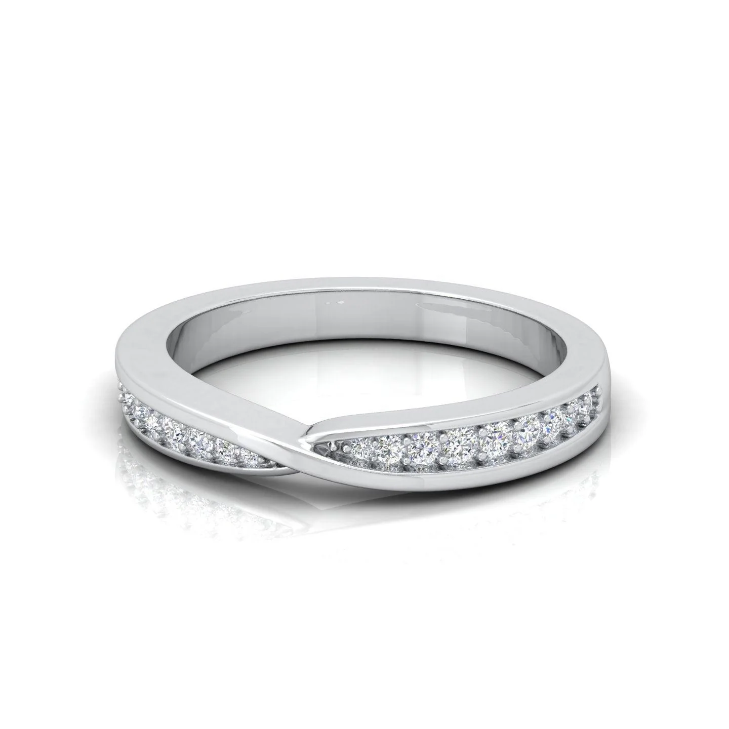 0.25 Carat D/VS Round Diamond Twisted Shank Designer Half Eternity Wedding Ring - amadadiamonds - Image 6