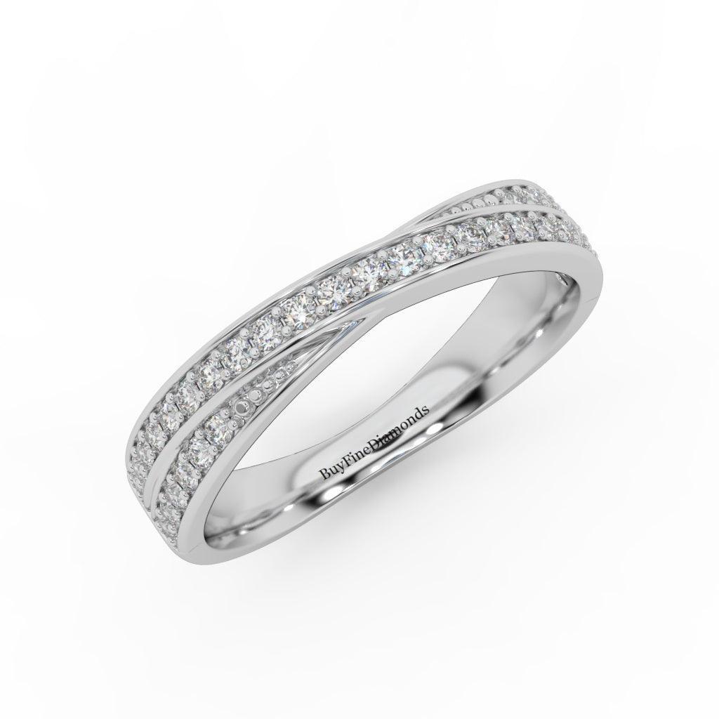 Round Brilliant Diamond Crossover Half Eternity Ring