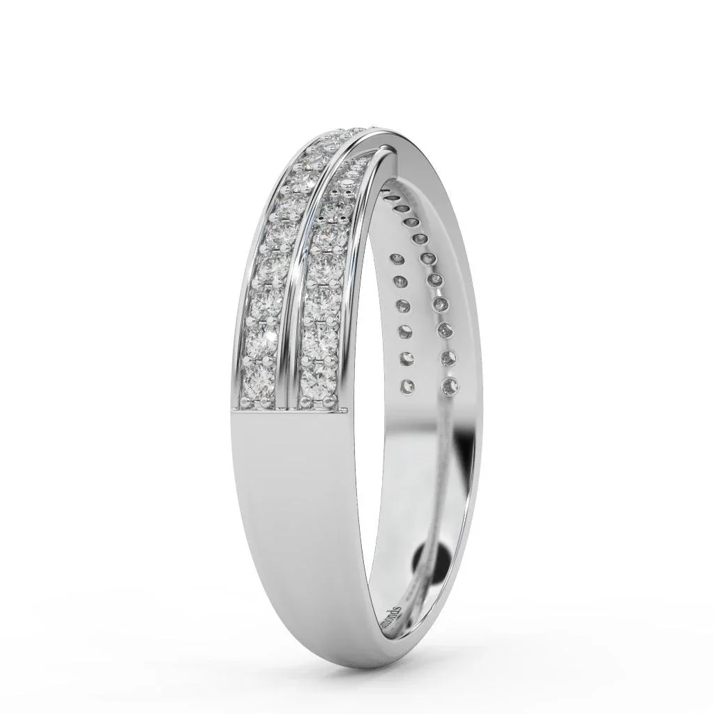 Round Brilliant Diamond Crossover Half Eternity Ring - Image 6