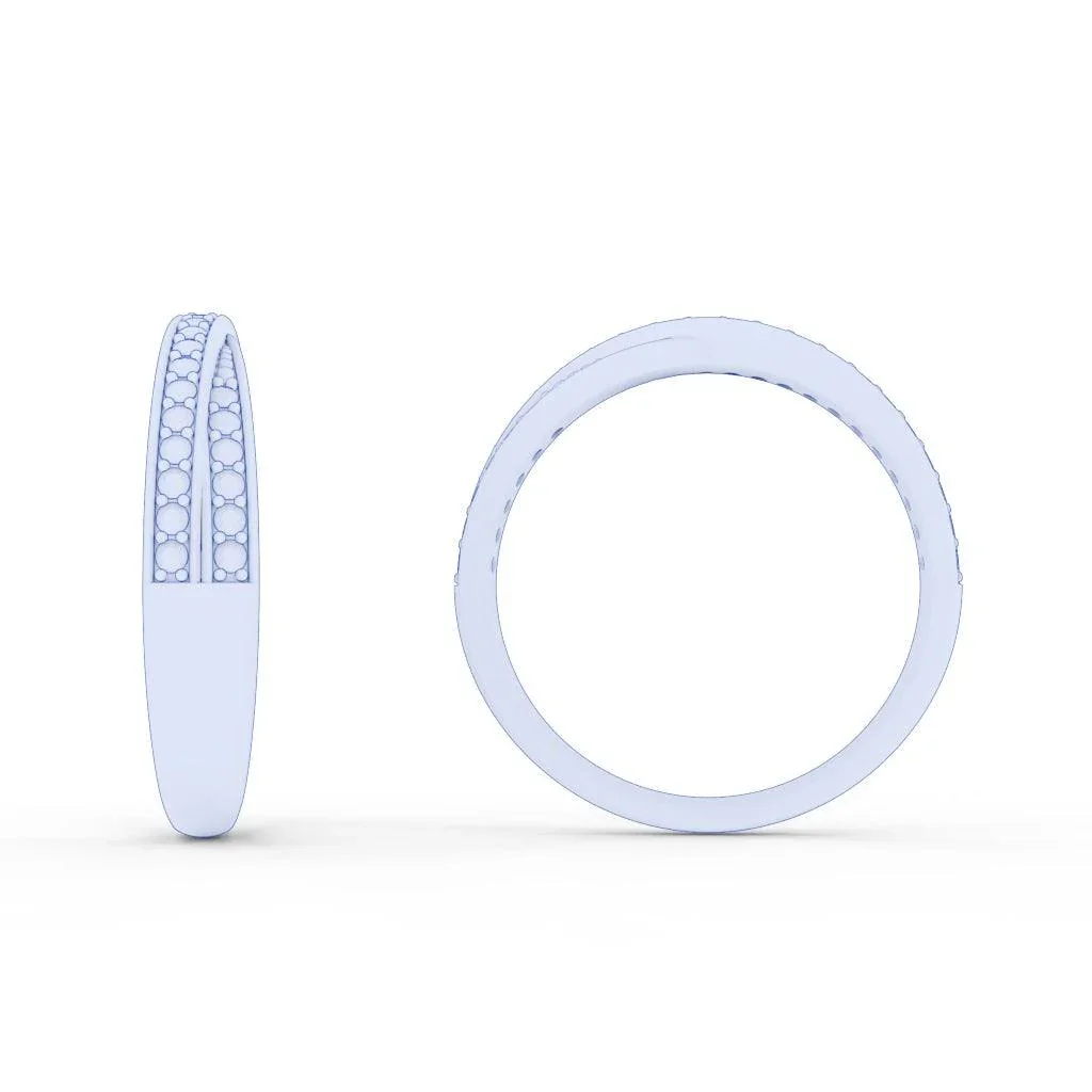 Round Brilliant Diamond Crossover Half Eternity Ring - Image 8