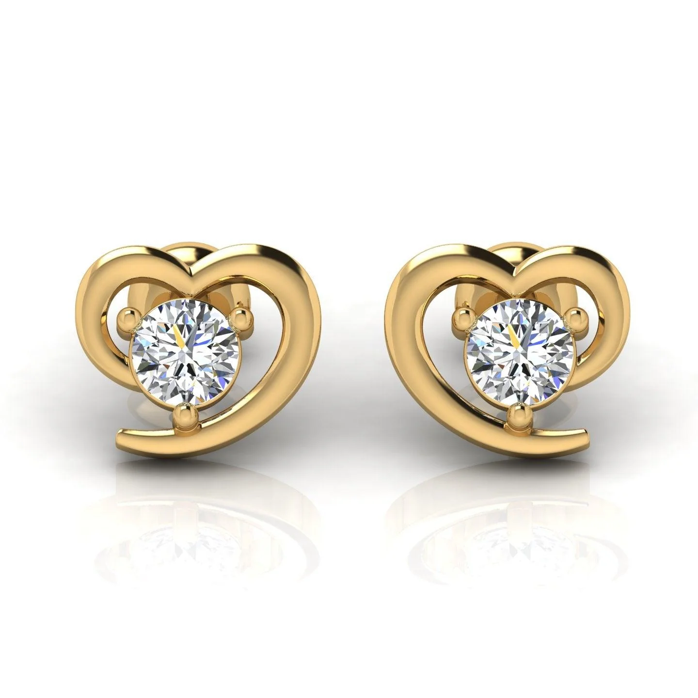0.40Ct D/VS Lab Grown Round Diamond Heart Shape Earrings - amadadiamonds - Image 3
