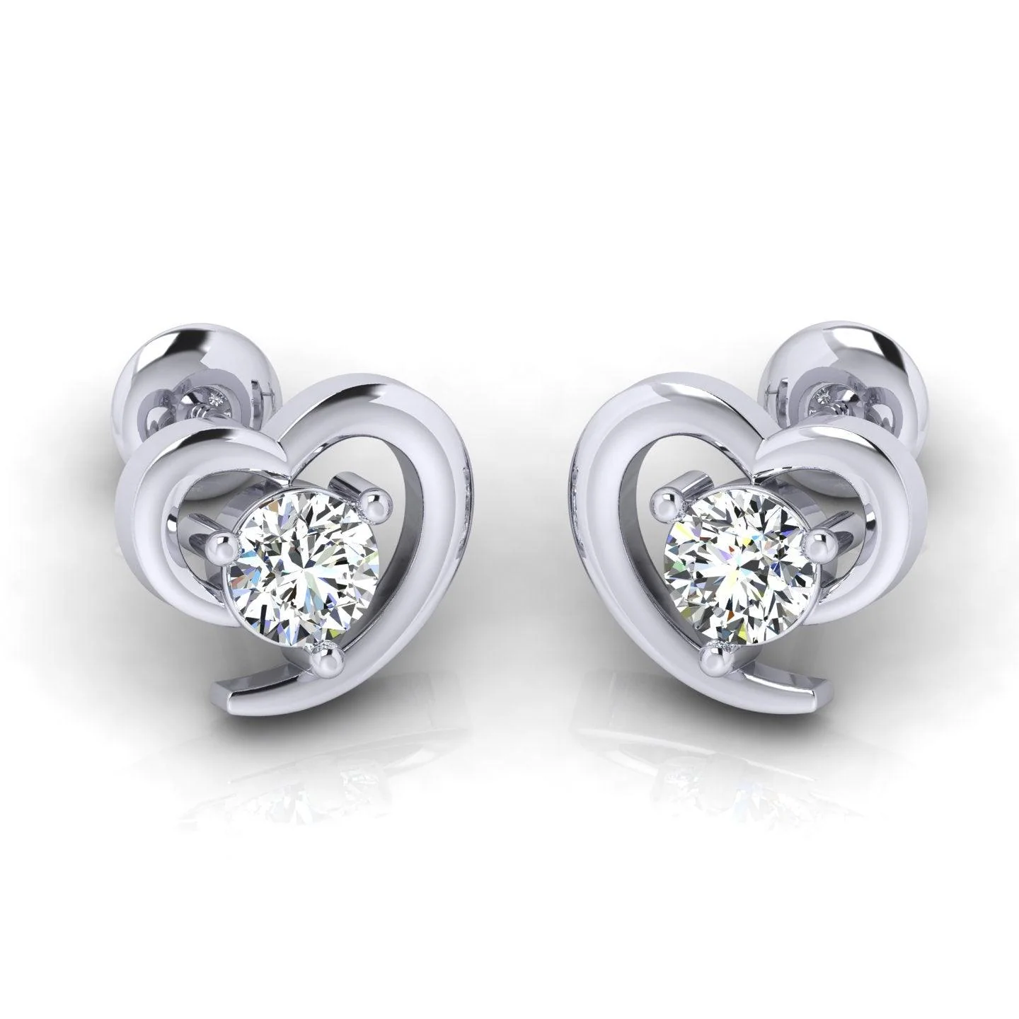 0.40Ct D/VS Lab Grown Round Diamond Heart Shape Earrings - amadadiamonds - Image 6