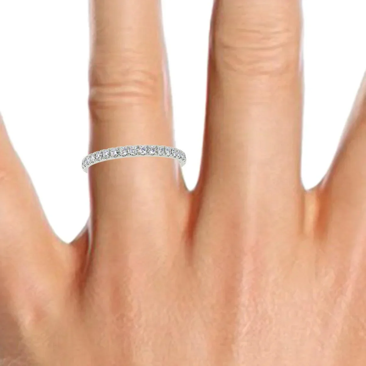 D/VVS 0.50Ct Round Lab Diamond Full Eternity Ring for Women's - Image 7