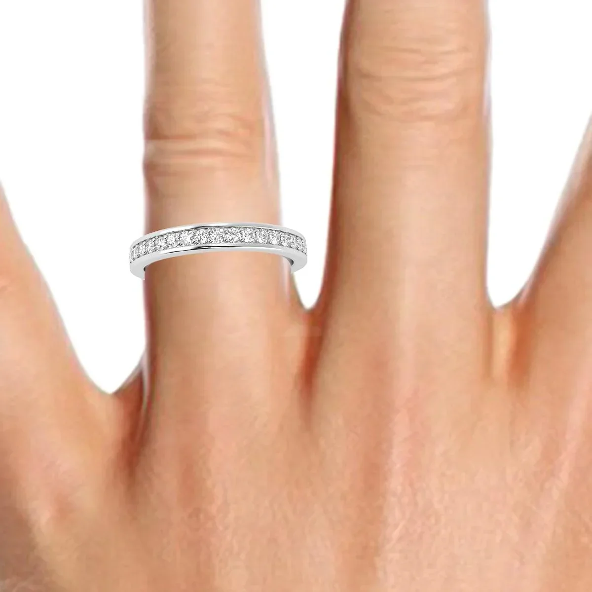 D/VVS 0.50Ct Round Lab Diamond Full Eternity Ring for Women's - Image 5