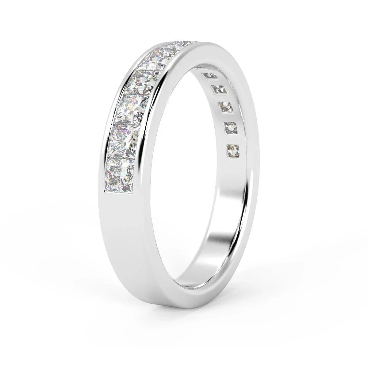 0.50CT to 1.00CT Beautiful Princess Diamond Channel Set Half Eternity Ring - Image 2