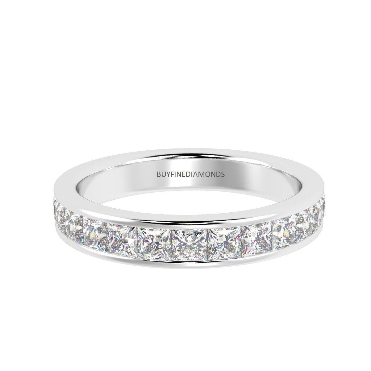 0.50CT to 1.00CT Beautiful Princess Diamond Channel Set Half Eternity Ring - Image 3