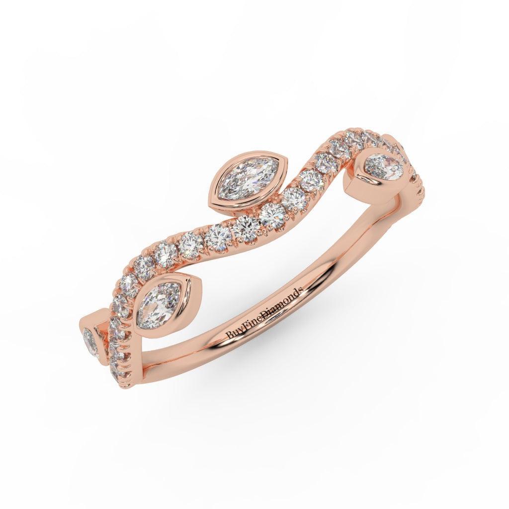 0.60 Ct Elegant Gold & Platinum Ring with Amazing Marquise Diamond - Image 4