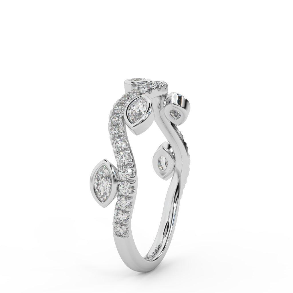 0.60 Ct Elegant Gold & Platinum Ring with Amazing Marquise Diamond - Image 6