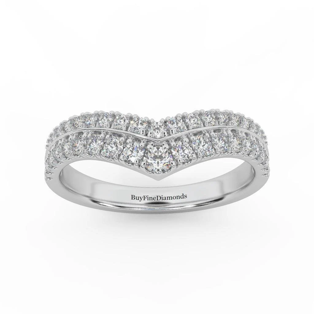 0.60 Ct D-E/VS Natural Round Diamond Stacking Wedding Ring Band - Image 5