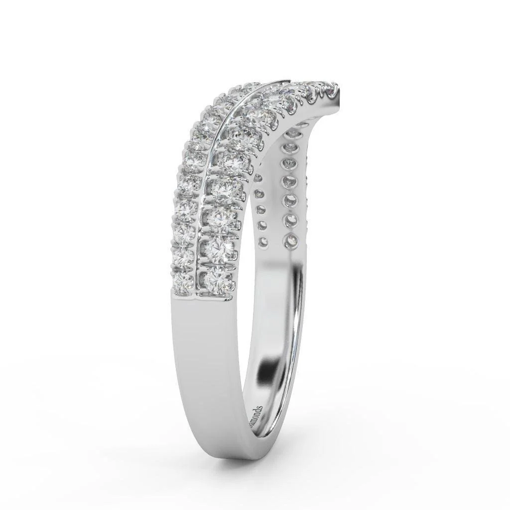 0.60 Ct D-E/VS Natural Round Diamond Stacking Wedding Ring Band - Image 6