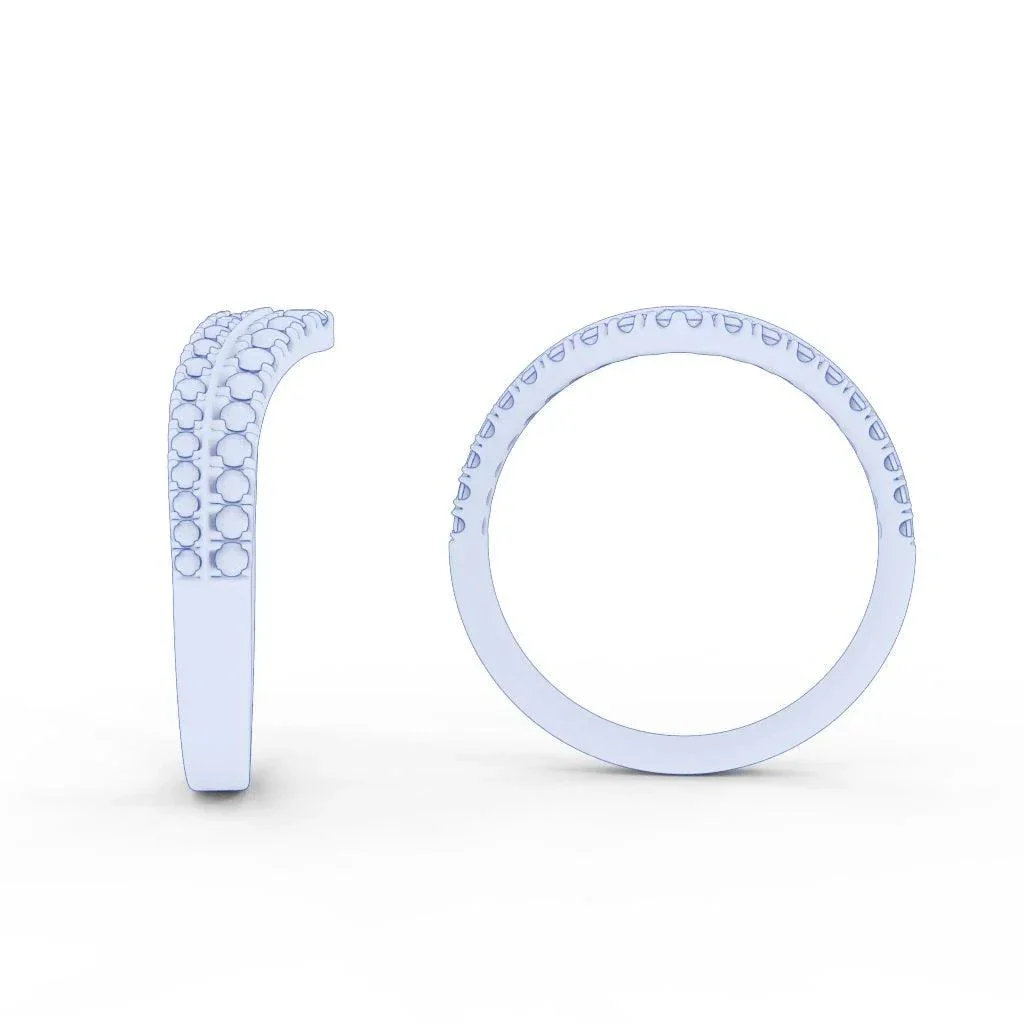 0.60 Ct D-E/VS Natural Round Diamond Stacking Wedding Ring Band - Image 8