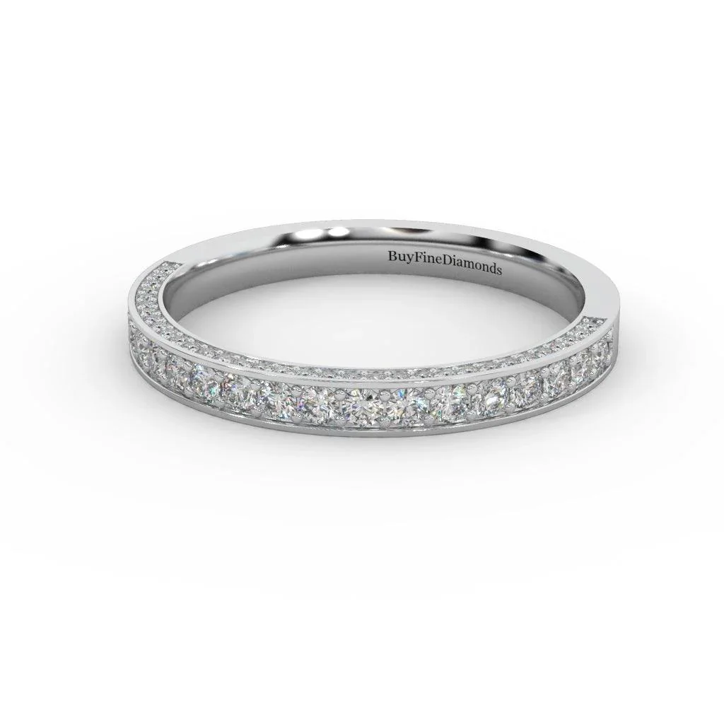 0.90 Carat Exclusive Diamond Half Eternity Ring Band Gold & Platinum - Image 2