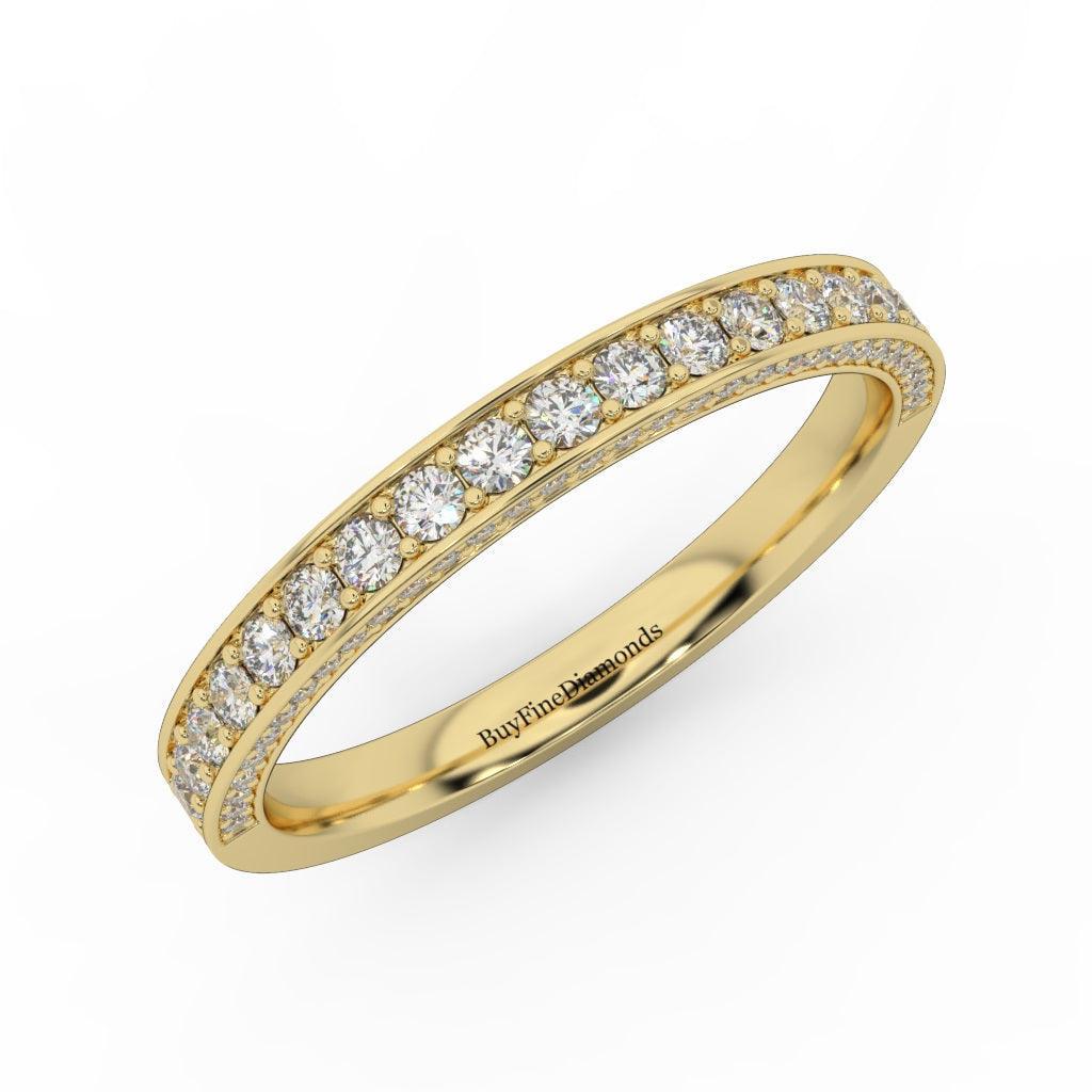 0.90 Carat Exclusive Diamond Half Eternity Ring Band Gold & Platinum - Image 3
