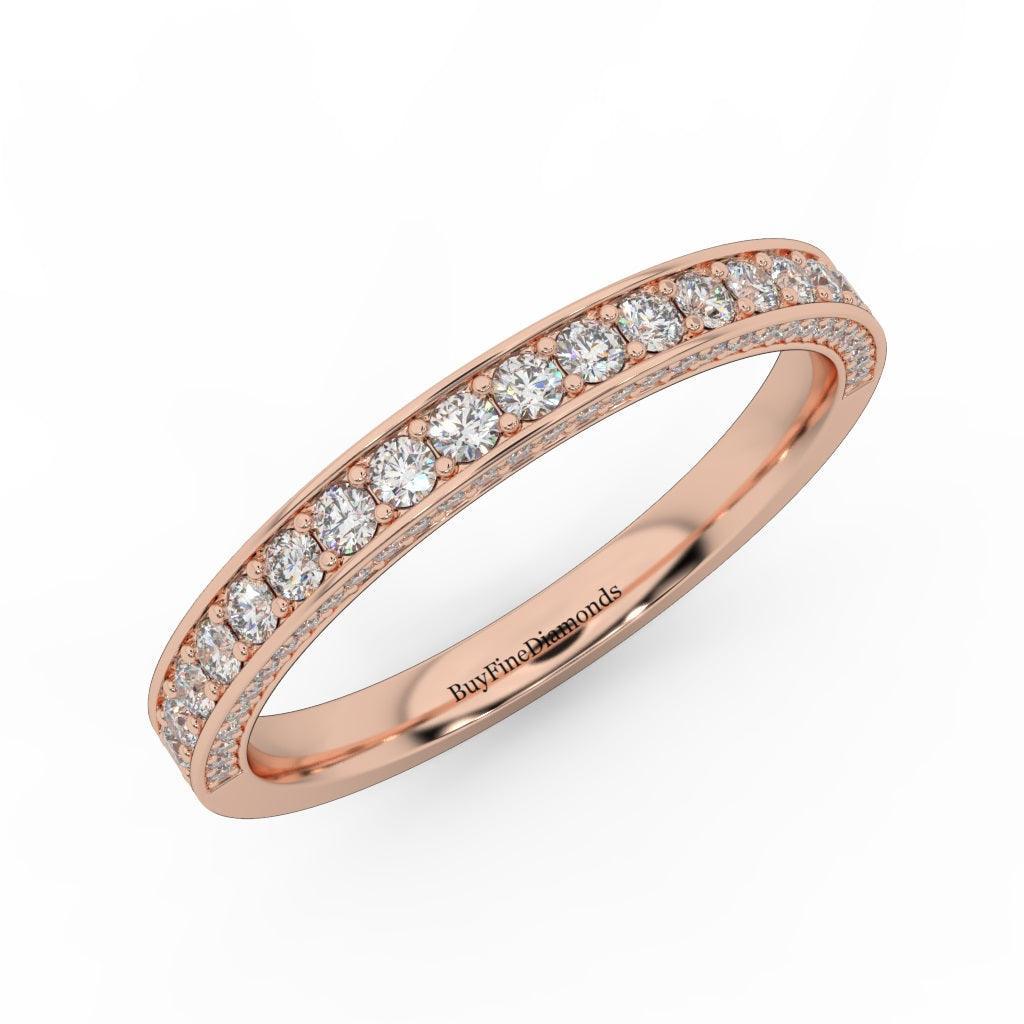 0.90 Carat Exclusive Diamond Half Eternity Ring Band Gold & Platinum - Image 4