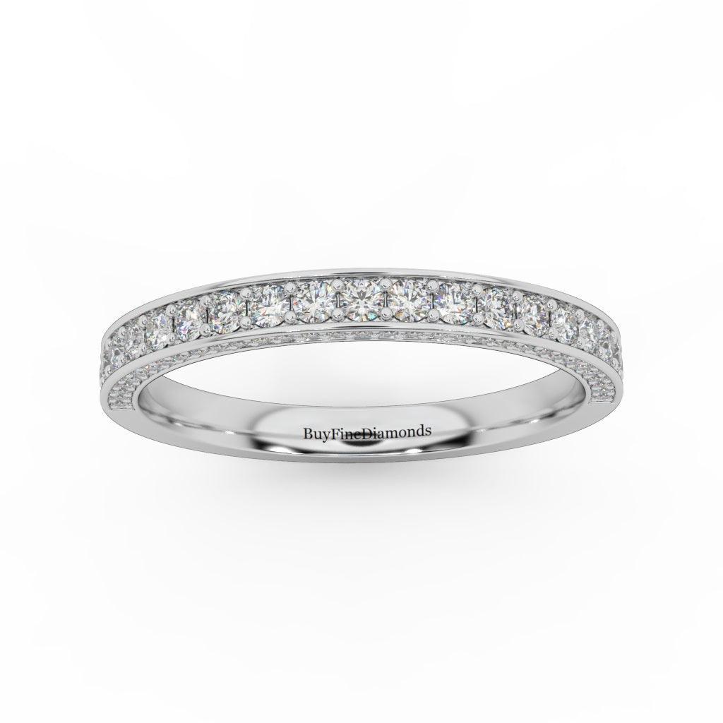 0.90 Carat Exclusive Diamond Half Eternity Ring Band Gold & Platinum - Image 5