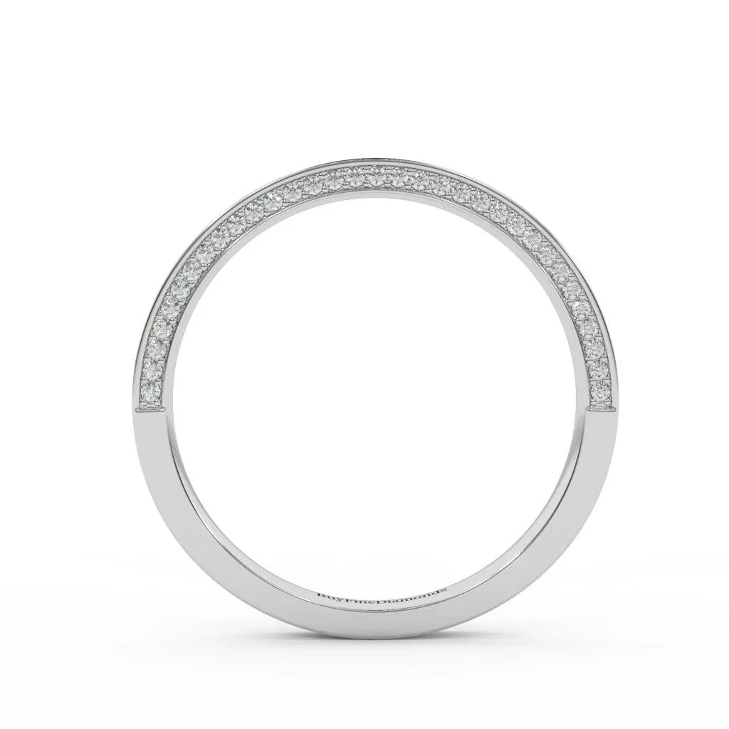 0.90 Carat Exclusive Diamond Half Eternity Ring Band Gold & Platinum - Image 7