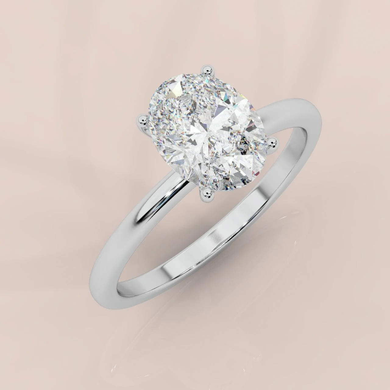 Special Offer ! E/VS 1.00-3.00 CT IGI Certified Oval Diamond Solitaire Engagement Ring in Platinum - Image 7