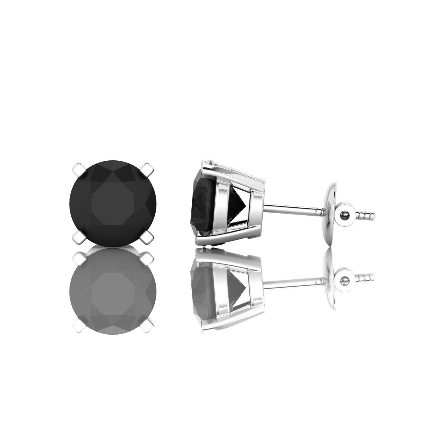 1.00 carat Black Diamond Claw Set Stud Earrings For Her - Image 5