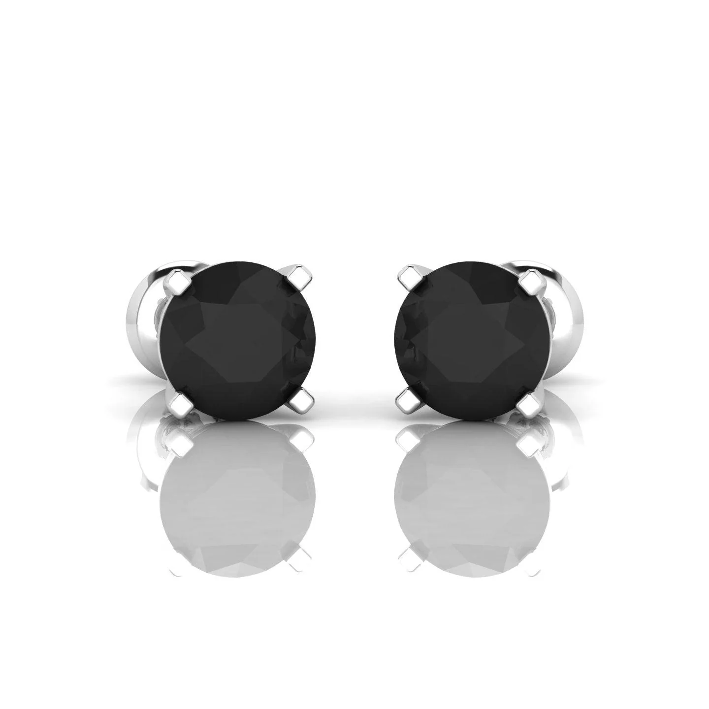 1.00 carat Black Diamond Claw Set Stud Earrings For Her - Image 6