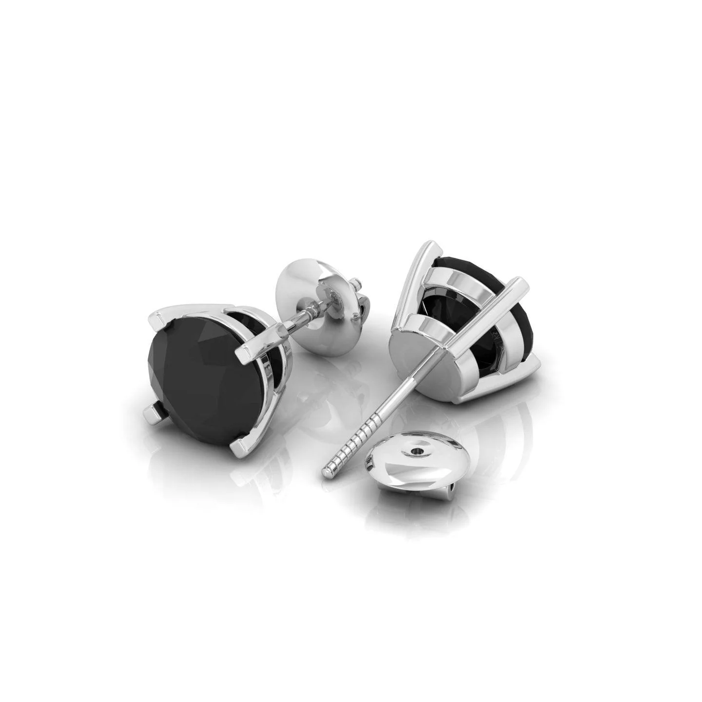 1.00 carat Black Diamond Claw Set Stud Earrings For Her - Image 7