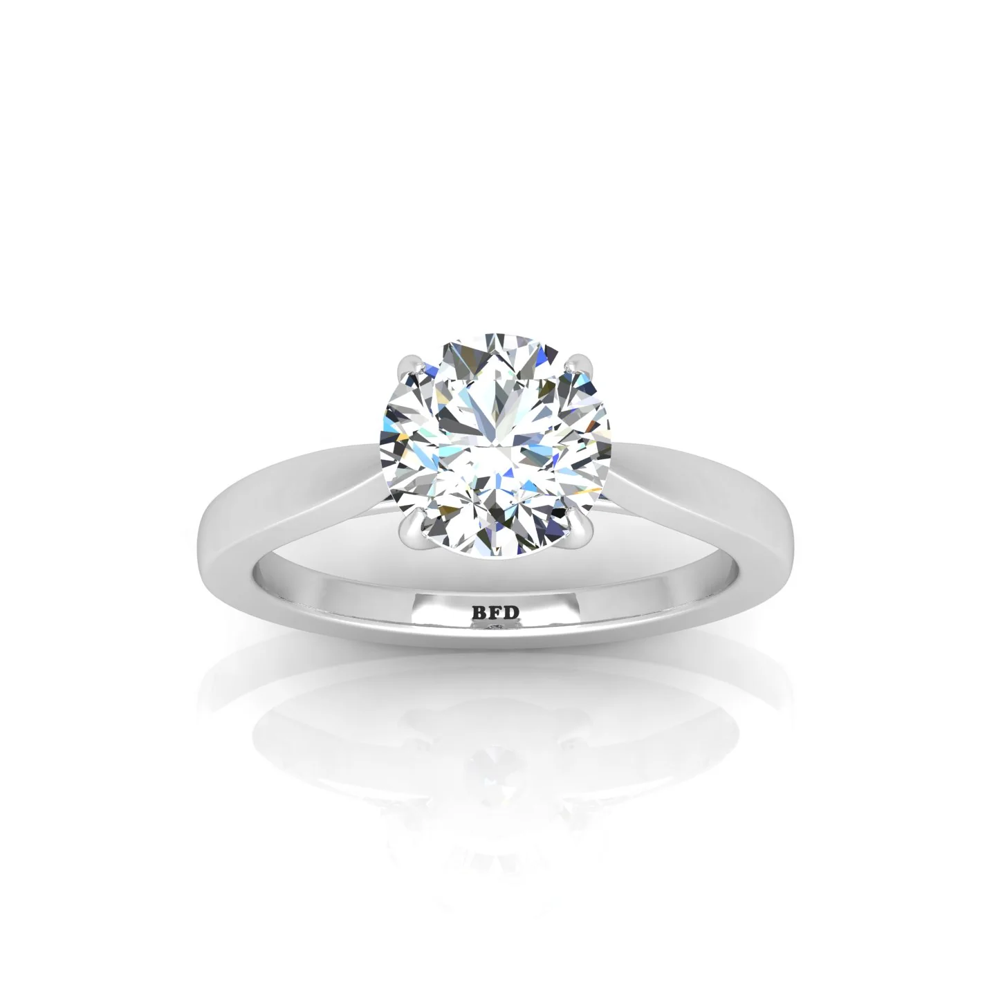 1.00 Carat D/VS Lab Round Diamond Solitaire Engagement Ring For Women