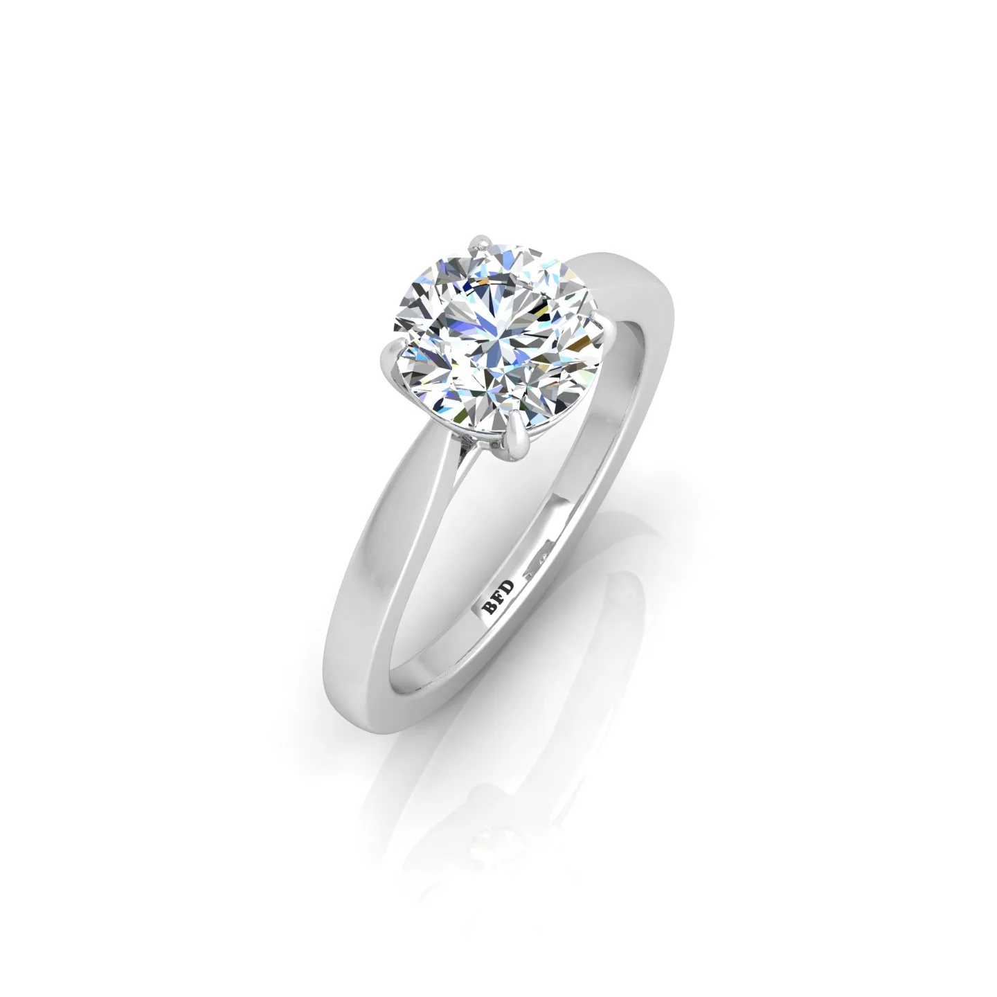 1.00 Carat D/VS Lab Round Diamond Solitaire Engagement Ring For Women - Image 3