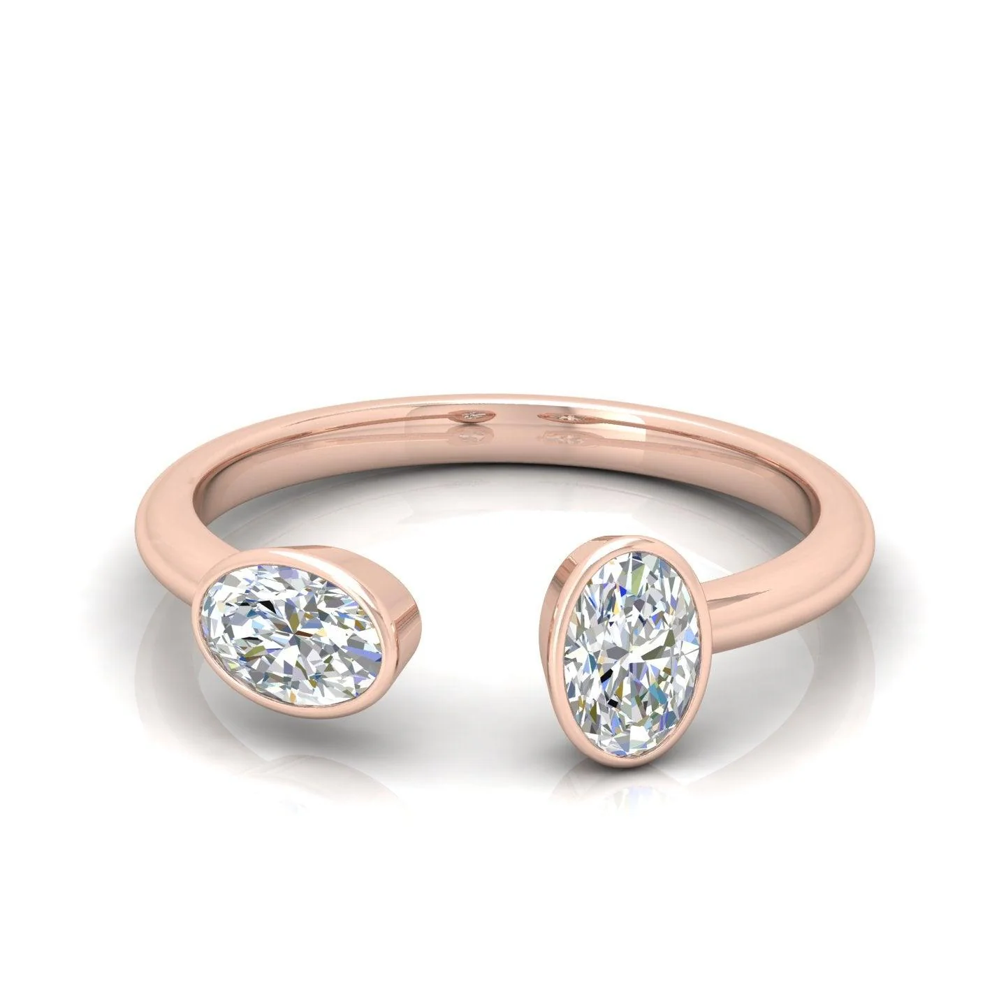 1.00 Carat D/VS Oval Diamond Solitaire Toi et Moi Engagement Ring - amadadiamonds - Image 4