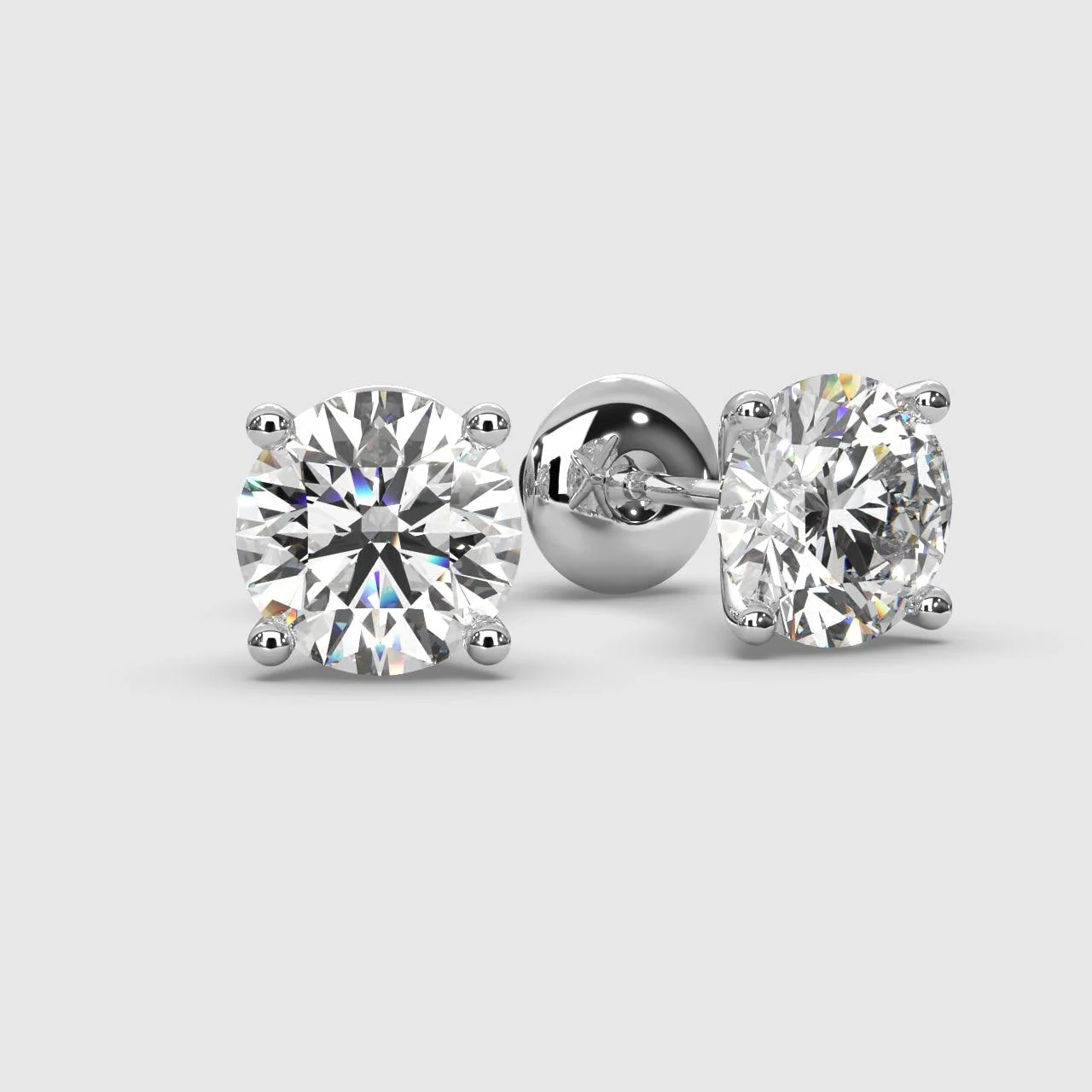 2.00ct Lab Grown Round Diamond Martini Stud Earrings – 18k White Gold (Certified) - Image 5