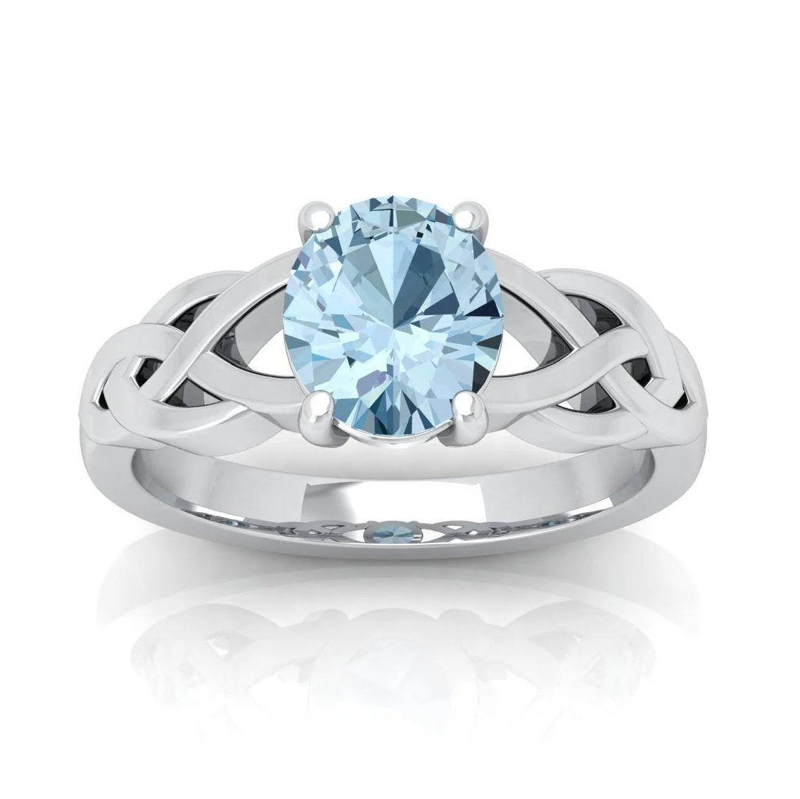 1.00 Carat Natural Blue Aquamarine Women's Designer Ring - amadadiamonds - Image 5