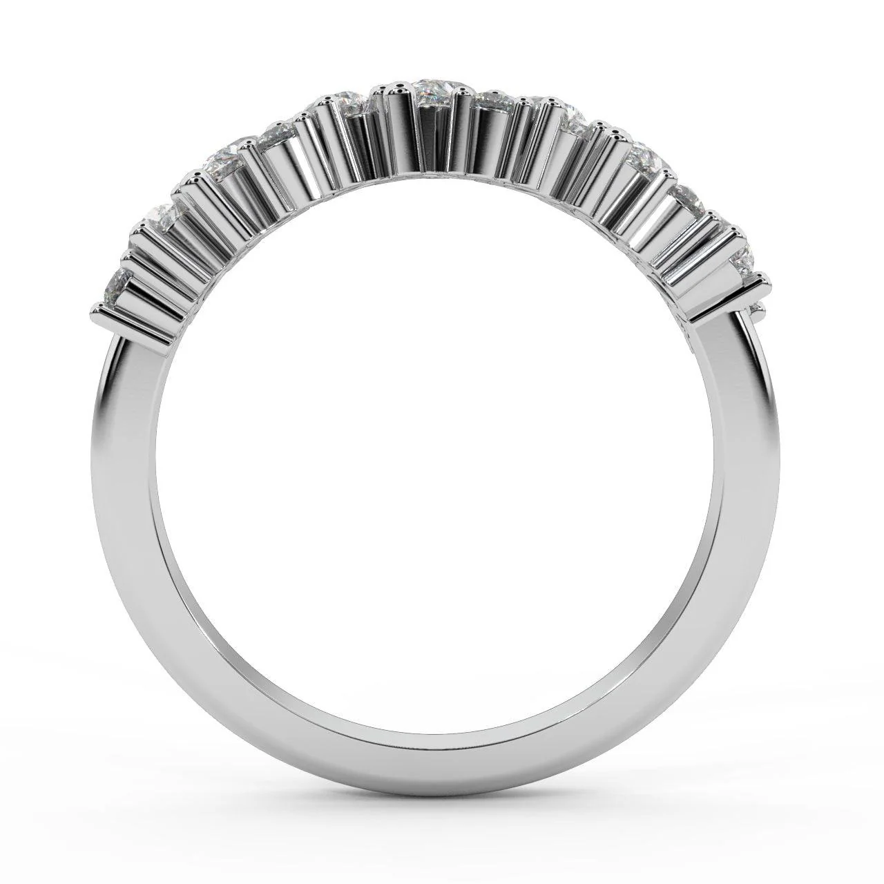 1.00 Carat Natural Pear and Round Diamond Half Eternity Women Ring for Wedding - Image 7