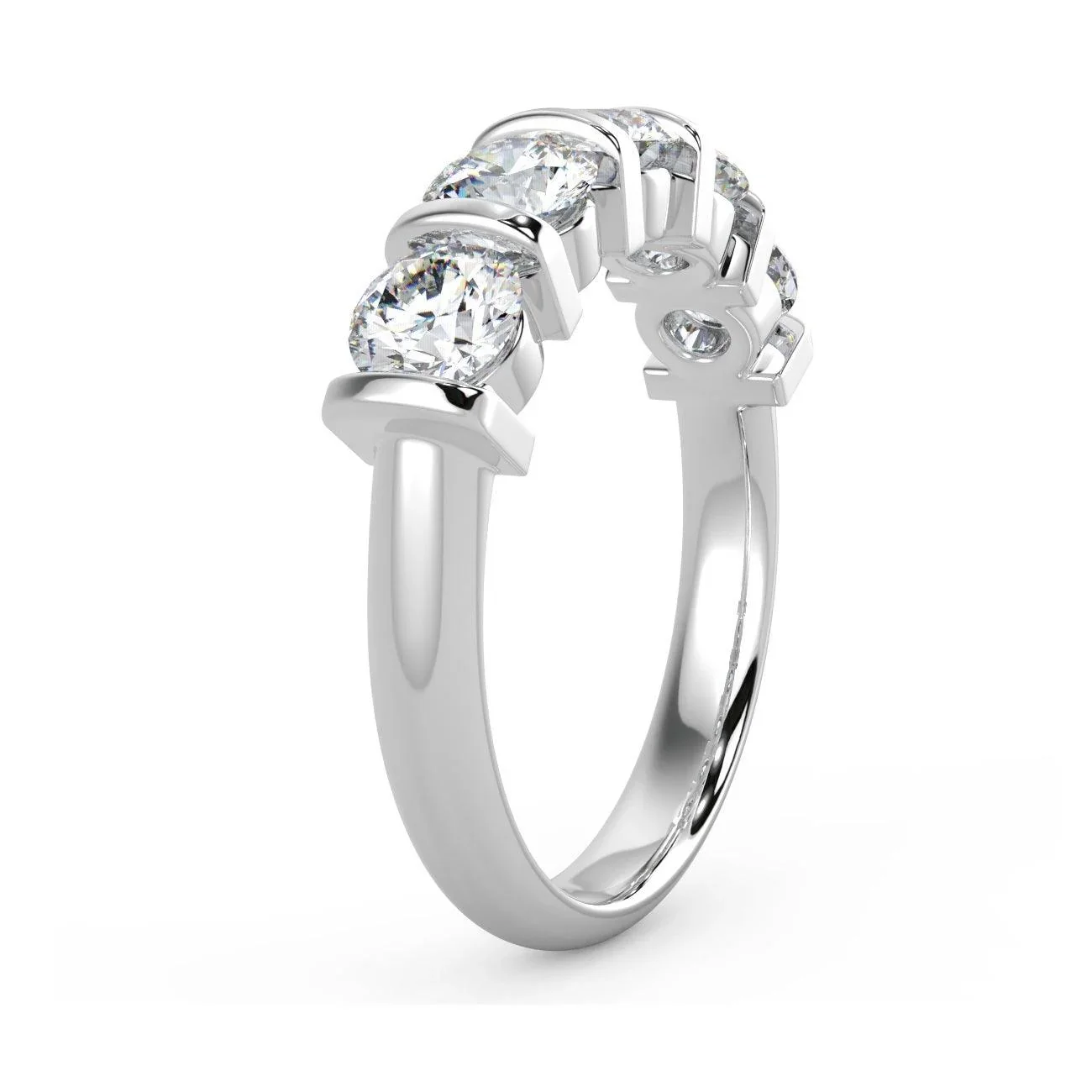 1.00 ct D/VVS Round Diamond 5 Stone Eternity in Platinum/18K Gold - Image 3