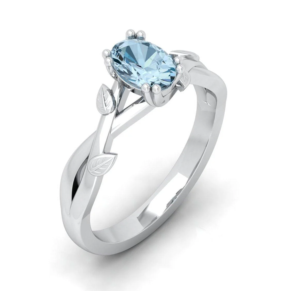 1.00 Ct Natural Blue Aquamarine Diamond Designer Ring - Image 7