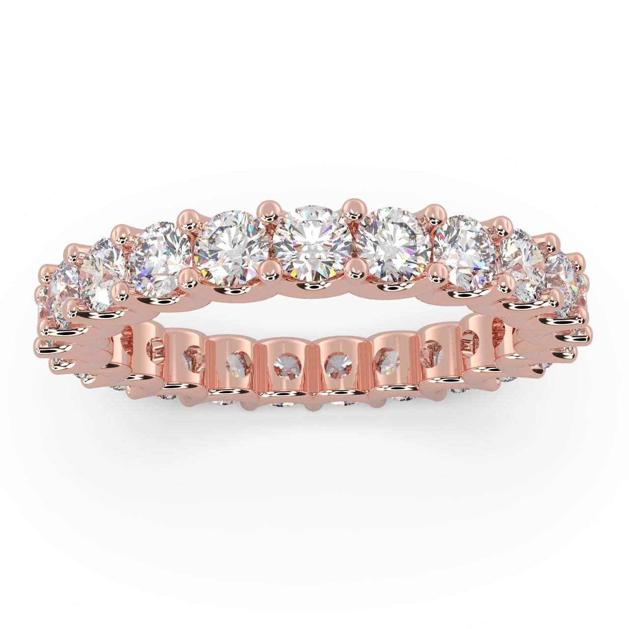 1.00 Ct Round Diamond " U " Prong Full Eternity Ring in 18k Gold / Platinum - Image 4