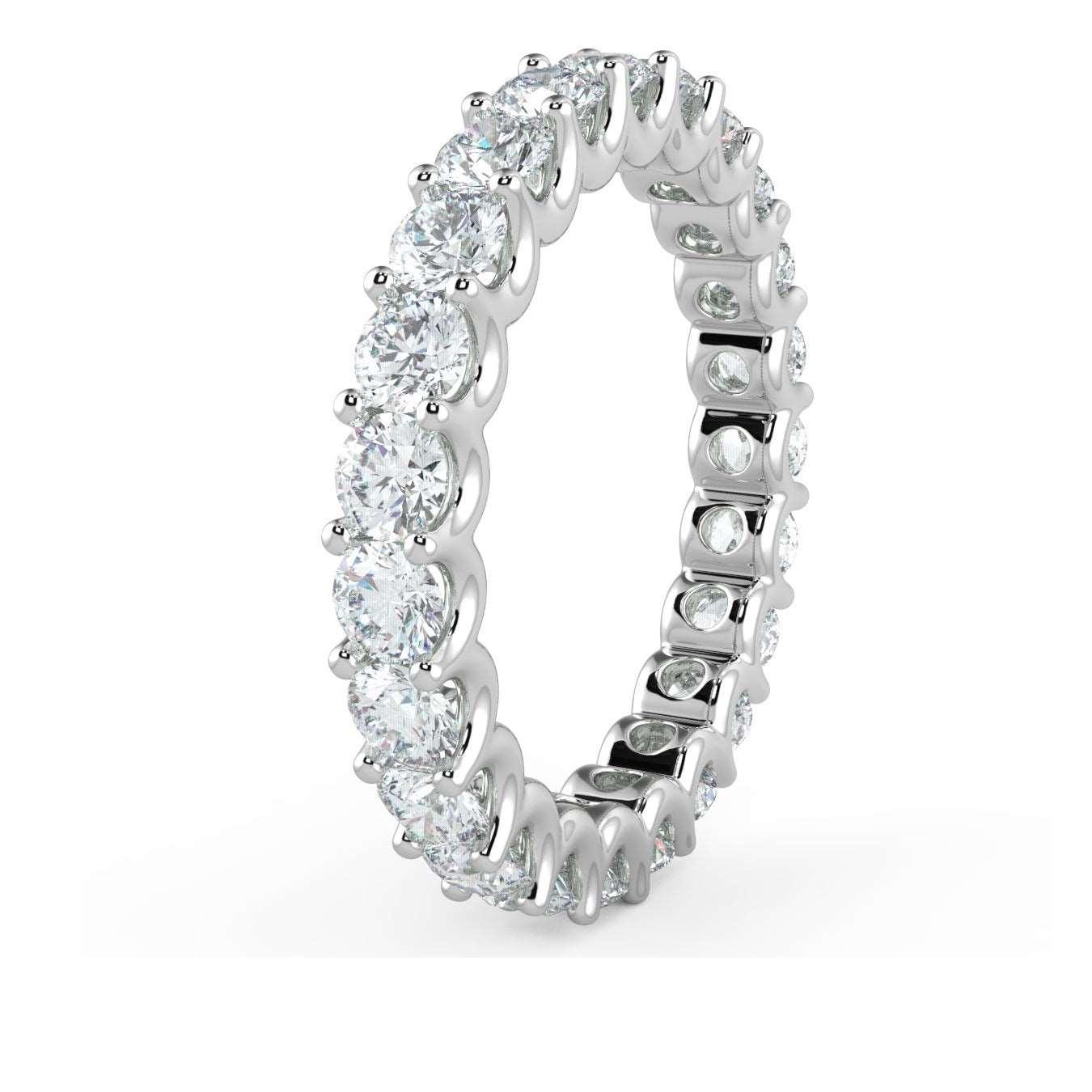 1.00 Ct Round Diamond " U " Prong Full Eternity Ring in 18k Gold / Platinum - Image 5