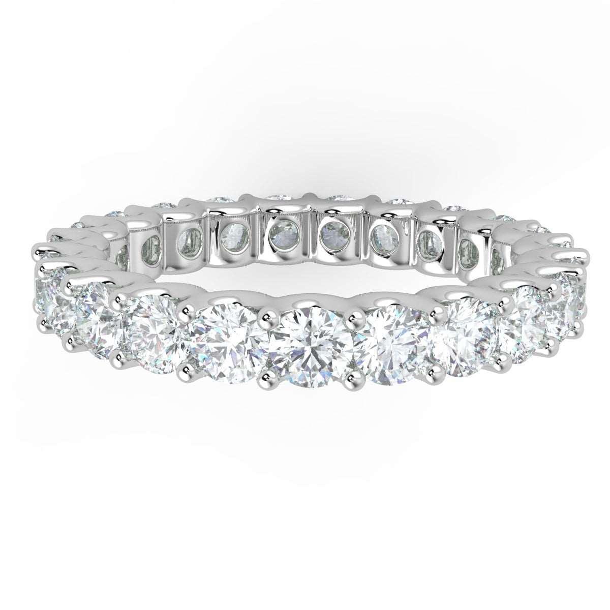 1.00 Ct Round Diamond " U " Prong Full Eternity Ring in 18k Gold / Platinum - Image 7