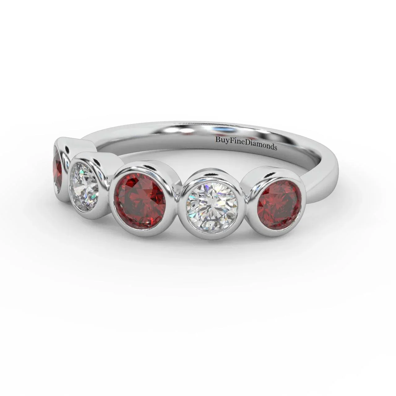 1.00 Ct Ruby & Diamond Anniversary Ring in 950 Platinum & Gold - Image 2