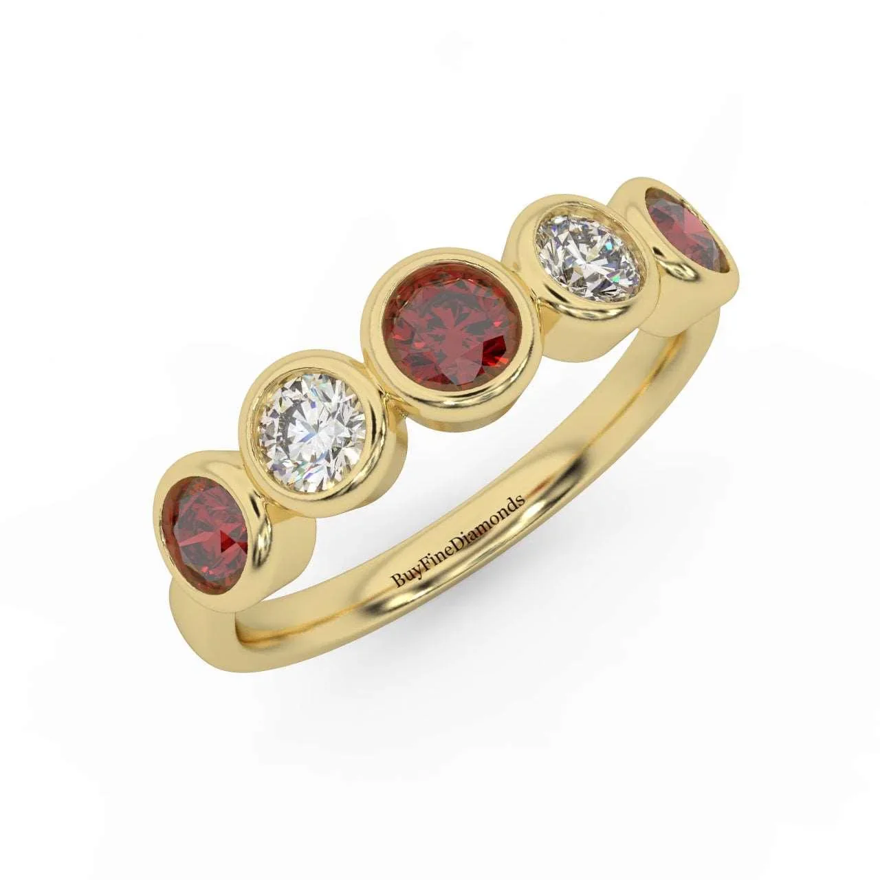 1.00 Ct Ruby & Diamond Anniversary Ring in 950 Platinum & Gold - Image 3
