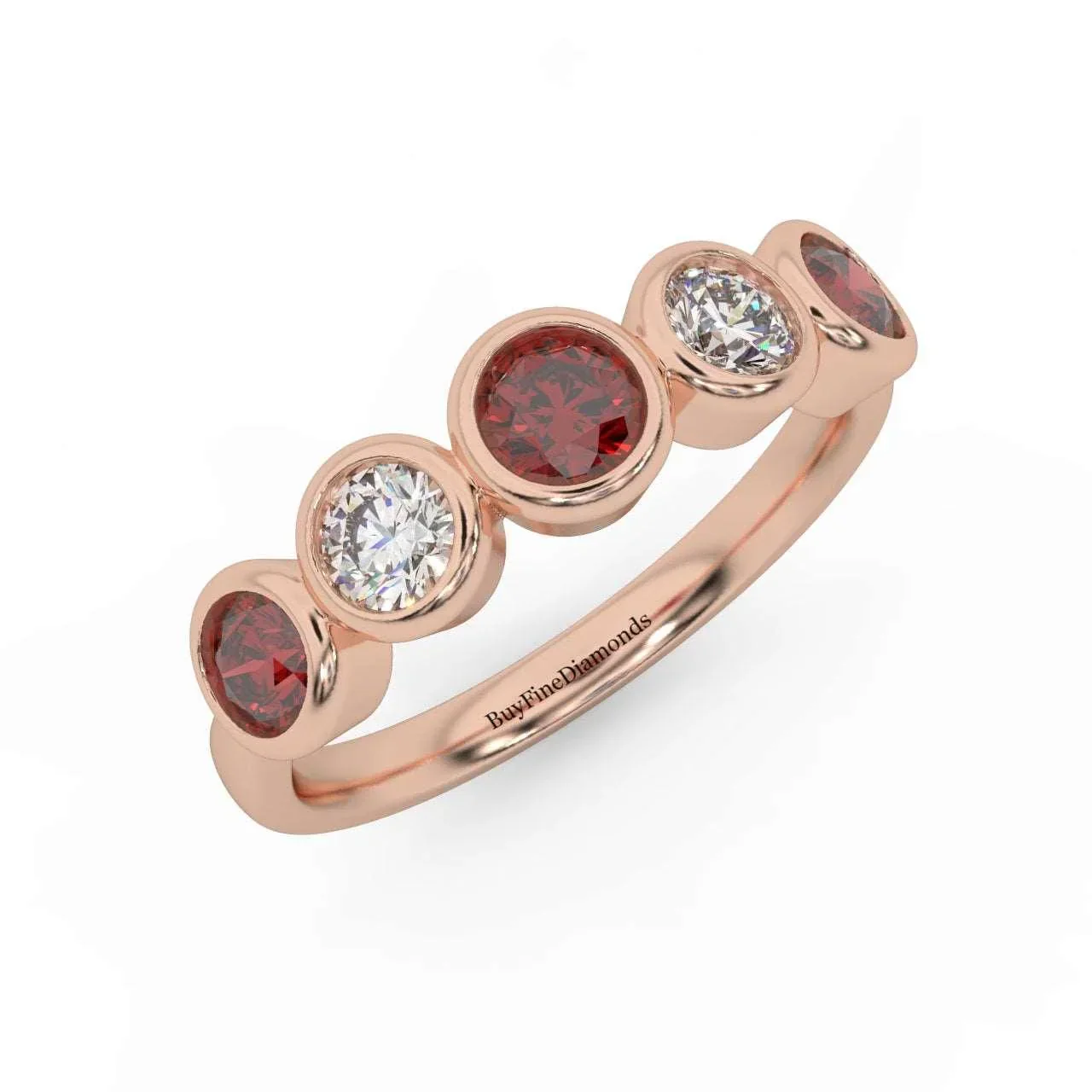 1.00 Ct Ruby & Diamond Anniversary Ring in 950 Platinum & Gold - Image 4