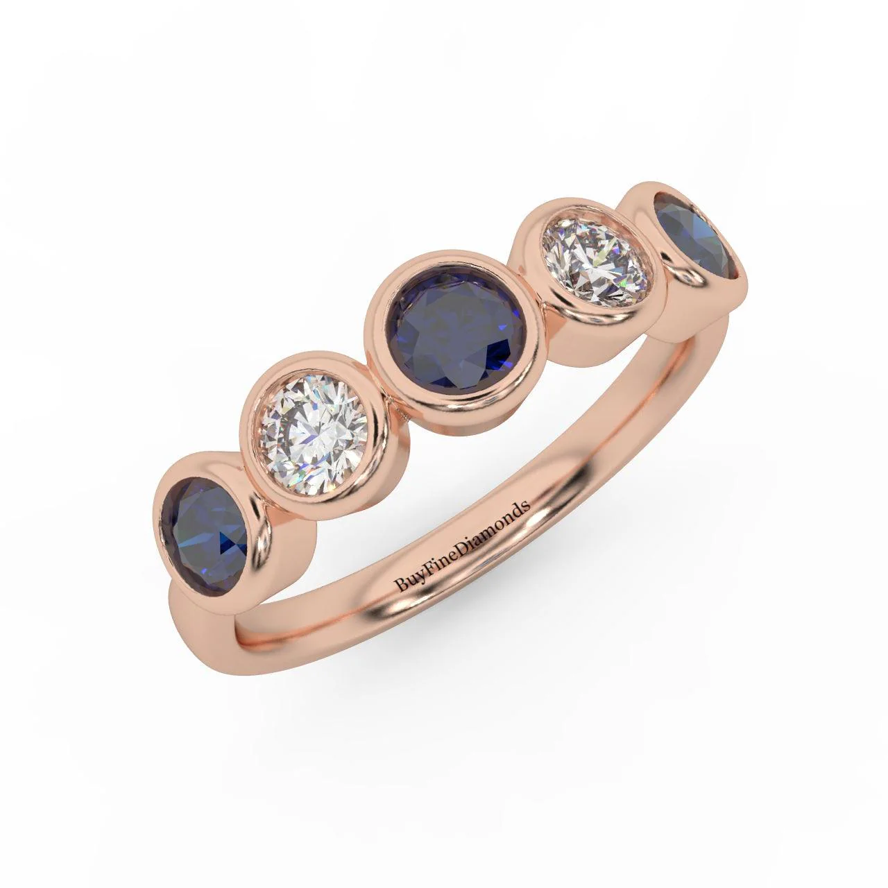 1.00 Ct Sapphire & Diamond Anniversary Ring in 950 Platinum & Gold - Image 4