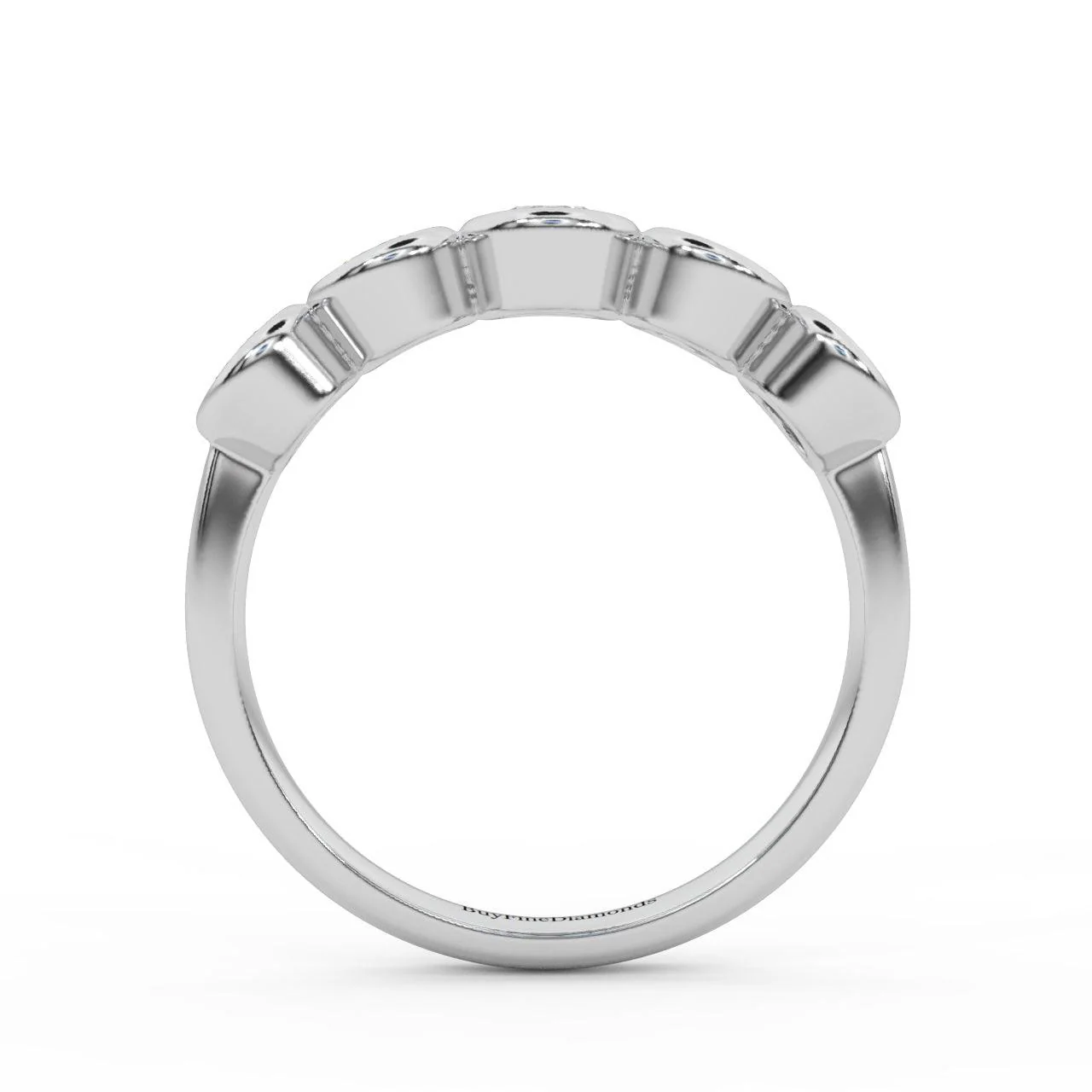 1.00 Ct Sapphire & Diamond Anniversary Ring in 950 Platinum & Gold - Image 7